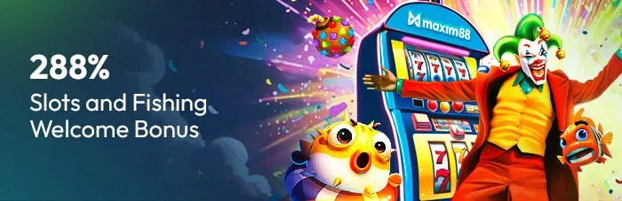 Maxim88 welcome bonus banner